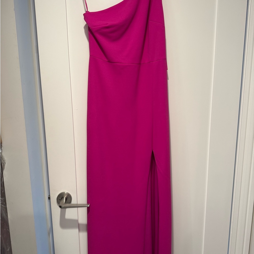 BHLDN Hallie One-Shoulder stretch crepe maxi gown